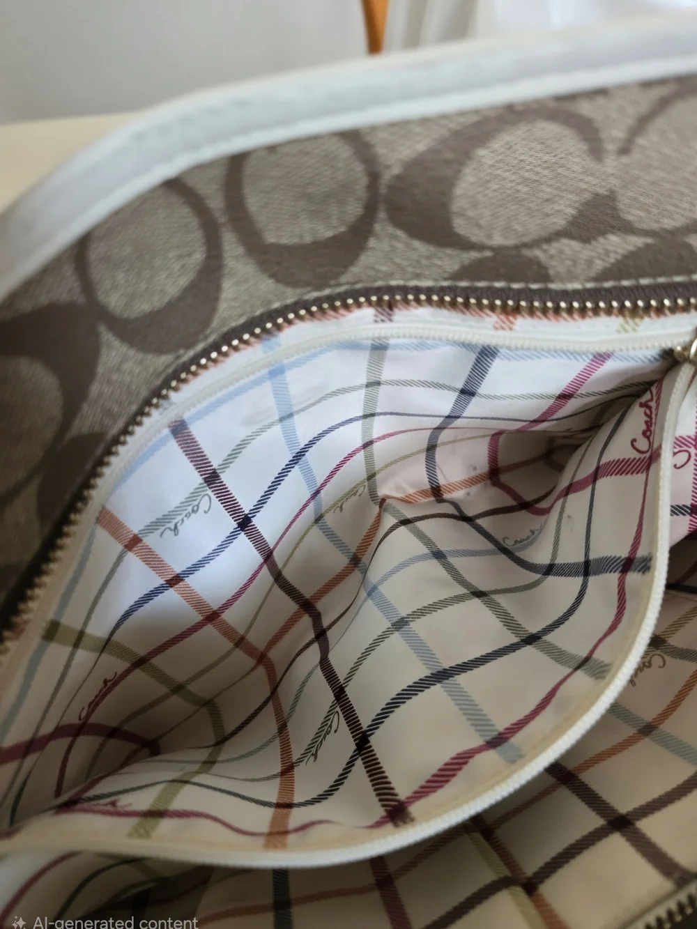 Coach Signature Heritage Stripe Tote Bag